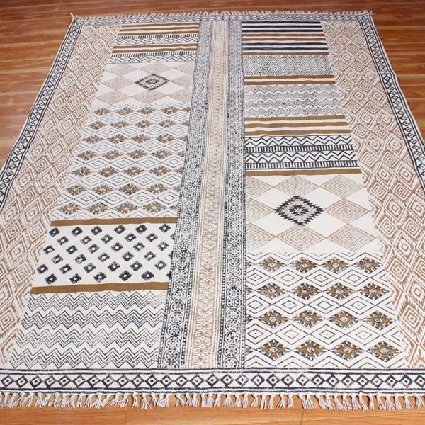 Handmade Black Brown Modern Living Area Rug - Image 4