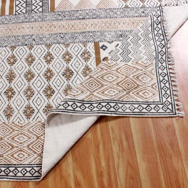 Handmade Black Brown Modern Living Area Rug - Image 5