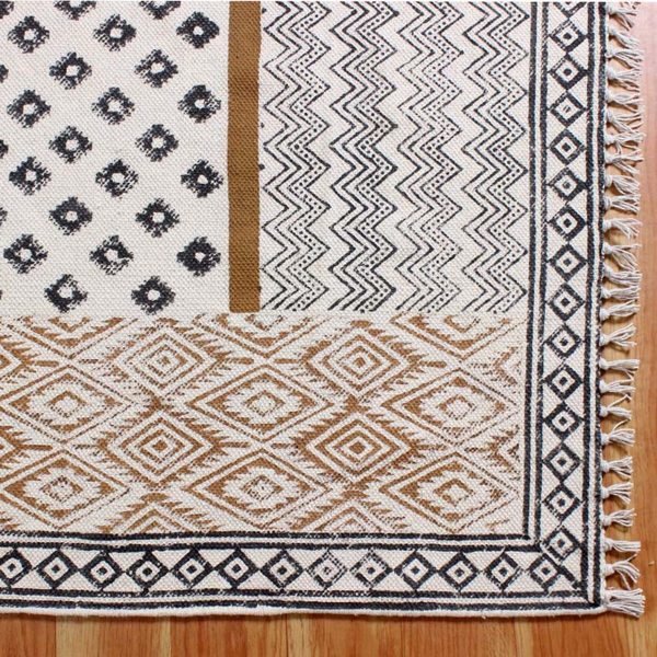 Handmade Black Brown Modern Living Area Rug - Image 7