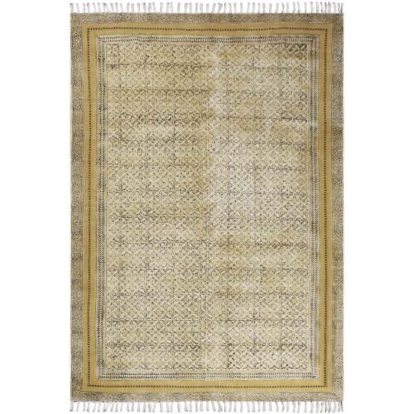 Large Carpet Hand Block Print Antique Rug