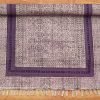 Hands crafted Cotton Purple Stencil Area Rug - Image 4