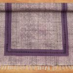 Hands crafted Cotton Purple Stencil Area Rug
