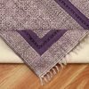 Hands crafted Cotton Purple Stencil Area Rug - Image 6