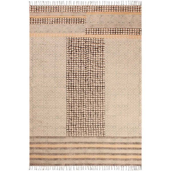 Hand Block Printed Natural Cotton Area Rug