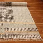 Hand Block Printed Natural Cotton Area Rug