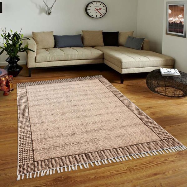 Hand Block Printed Cotton Garden Area Rug - Image 2