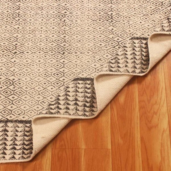 Hand Block Printed Cotton Garden Area Rug - Image 4
