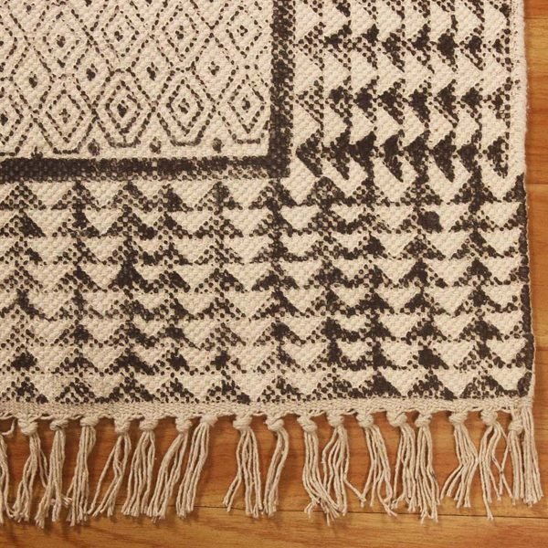Hand Block Printed Cotton Garden Area Rug - Image 7