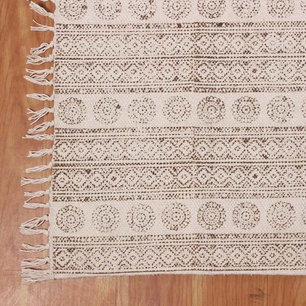 Bordered Rug Hand Block Printed Saturn Cotton - Image 5