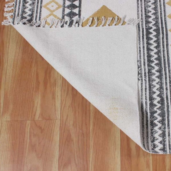 Cotton Hand Block Printed Living Room Rug - Image 6