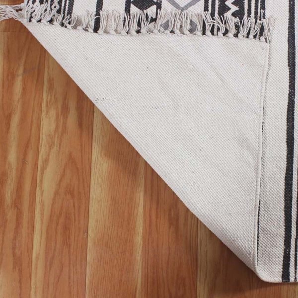 Natural Grey Rug Hand Block Printed Carpet - Image 6