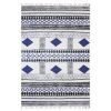 Hand Block Printed Blue Cotton Dining Rug