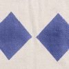 Hand Block Printed Blue Cotton Dining Rug - Image 6