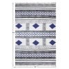 Hand Block Printed Blue Cotton Dining Rug - Image 7