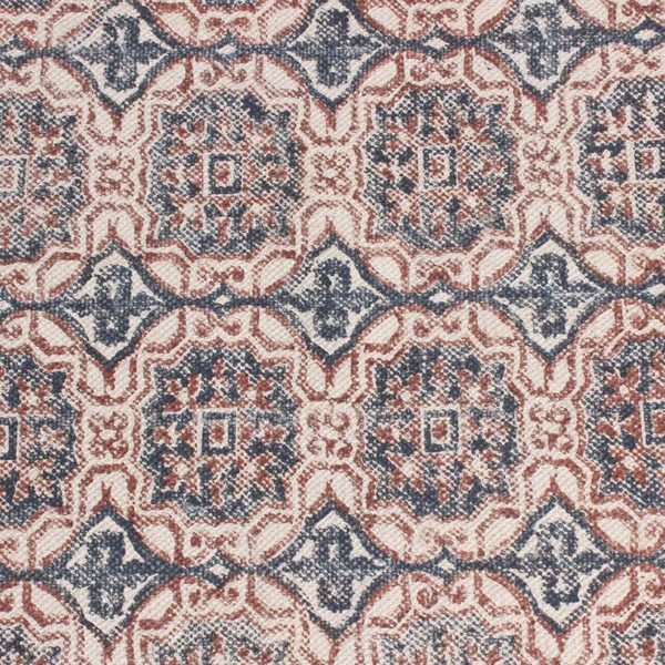 Hand Block Printed Blue Outdoor Large Rug - Image 8