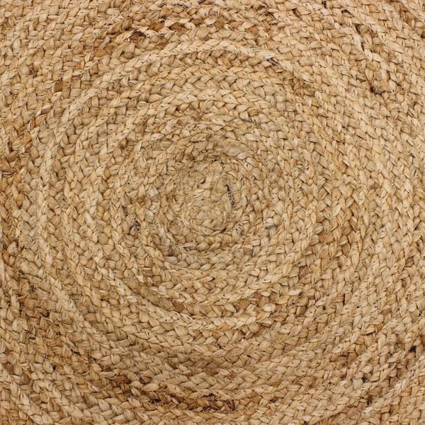 Handmade Beige Black Scalloped Front Door Round Rug - Image 8