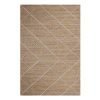 Hand Braided Beige Square Checked Jute Office Area Rug