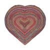 Multicolor Heart Shaped Cotton Jute Rug Perfect Gift For Her