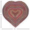 Multicolor Heart Shaped Cotton Jute Rug Perfect Gift For Her - Image 6