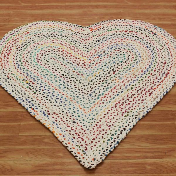 Colorful Heart-Shaped Cotton Rug Perfect Gift For Her Decor - Image 4