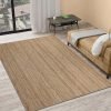 Hand Braided Jute Geometric Beige Square Area Rug - Image 2