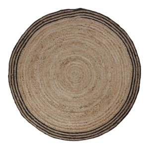 Hand Made Natural Beige Black Jute Front Door Rug