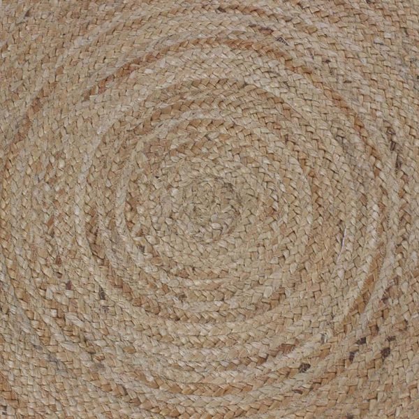 Hand Waived Natural White Bordered Jute Round Farm Rug - Image 8