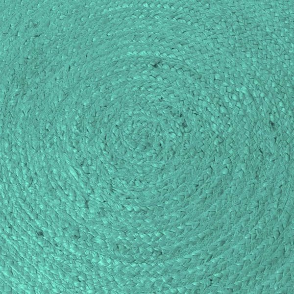 Handcrafted Teal Green Solid Jute Area Rug - Image 5