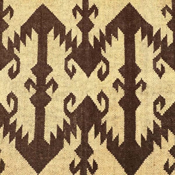 Handwoven Wool Jute Brown Kilim Runner Outdoor Area Rug - Image 8