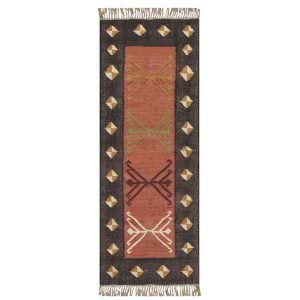 Indian Hand Woven Jute Kilim Runner Brown Kitchen Rug