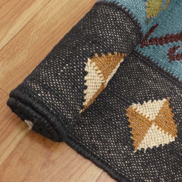Hand Woven Wool Jute Grey Runner Rug - Image 5