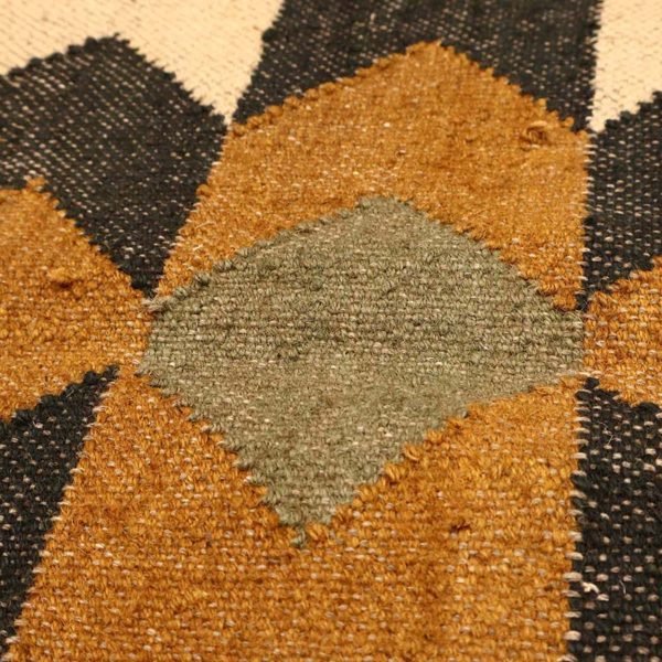 Hand Woven Wool Jute Kilim Geometric Area Rug - Image 7