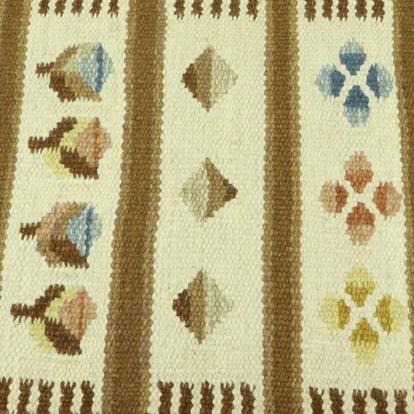 Indian Hand Woven Bronze Wool Tribal Area Dhurrie - Image 6