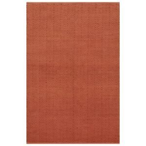 Indian Hand Woven Brown Viscose Geometric Area Dhurrie