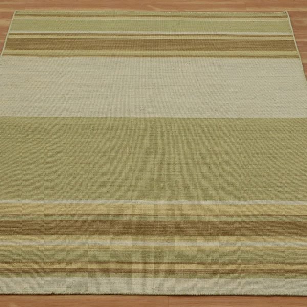 Hand Woven Multicolor Wool Striped Area Dhurrie - Image 3