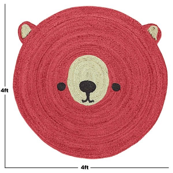 Hand Braided Animal Design Jute Round Rug - Image 5