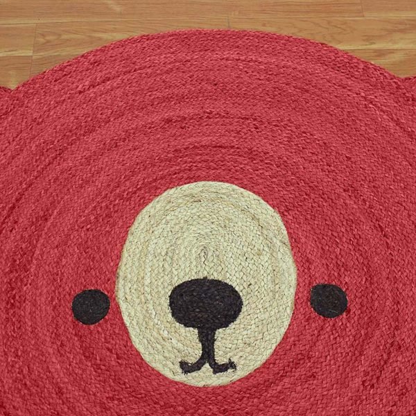Hand Braided Animal Design Jute Round Rug - Image 3
