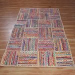 Hand Weived Multicolor Cotton and Jute Large Area Rug