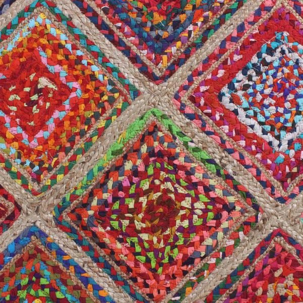 Hand Weived Cotton and Jute Multicolor Outdoor  Area Rug - Image 5