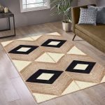 Beige Geometric Hand-Braided Jute Area Rug
