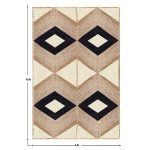 Beige Geometric Hand-Braided Jute Area Rug