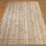 Hand Braided Beige Geometric Jute Rug