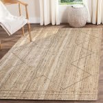Beige Hand Braided Geometric Jute Area Rug