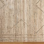 Beige Hand Braided Geometric Jute Area Rug
