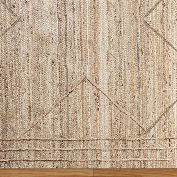Beige Hand Braided Geometric Jute Area Rug - Image 4