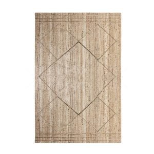 Beige Geometric Hand braided Jute Rug