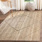 Beige Geometric Hand braided Jute Rug