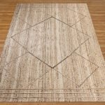 Beige Geometric Hand braided Jute Rug