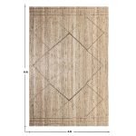Beige Geometric Hand braided Jute Rug