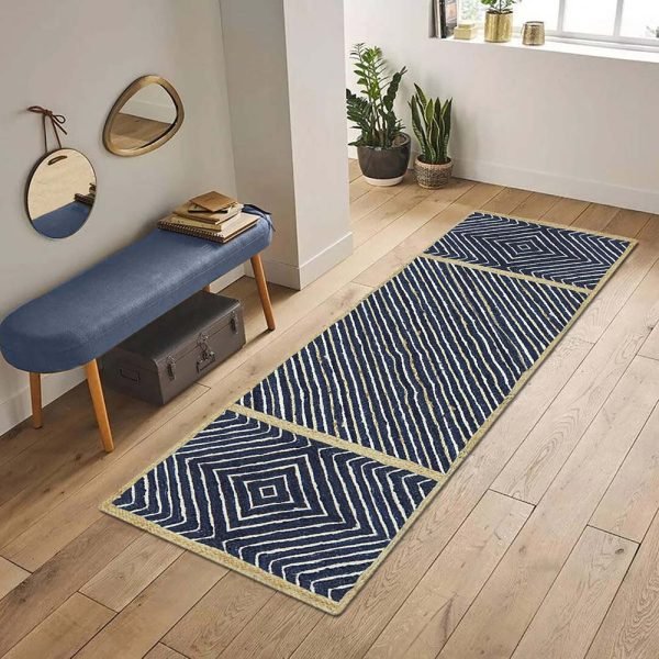 Personalize Your Space Blue Custom Jute Rug - Image 2